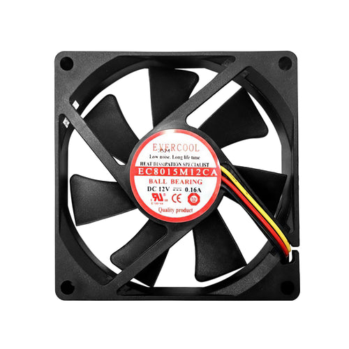 Evercool 80x80x15mm Single Ball Bearing Fan Medium/High Speeds