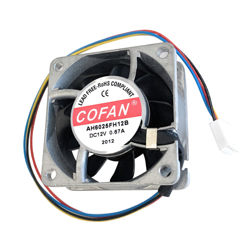 Cofan 60x60x25mm 12V DC Aluminum Frame High Temp Fan AH6025FH12B-05 REV 01