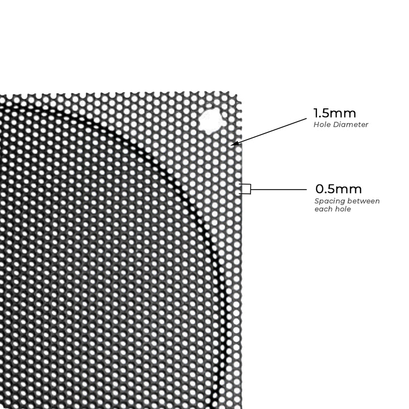 120mm Steel Mesh Filter Grill (Black, 1.1mm/0.5mm) - Coolerguys