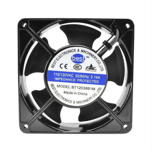 Best Electronics 120x120x38mm AC Fan with Thermal Switch BT12038B1M and Power Cord