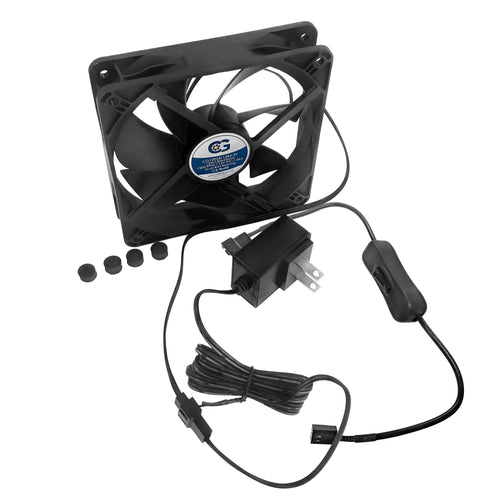 Coolerguys Quiet 120mm/80mm AC Powered Receiver/Component Cooling Fan
