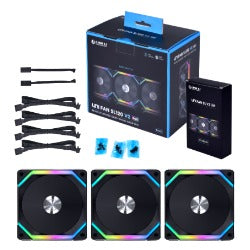 Amazon.com: ３個入り BK V2 SL120 FAN UNI Lianli 新品未開封 Lian-Li 120mm Black, - Fan Case PWM ARGB V2 SL FAN UNI PC用ファン・クーラー
