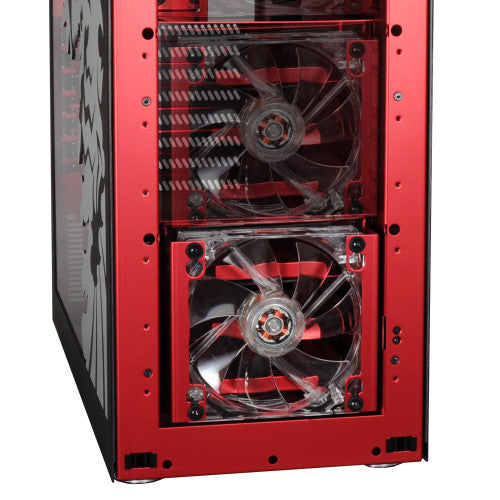 Lian Li Anti-Vibration HDD Cage with Fan Anodized RED