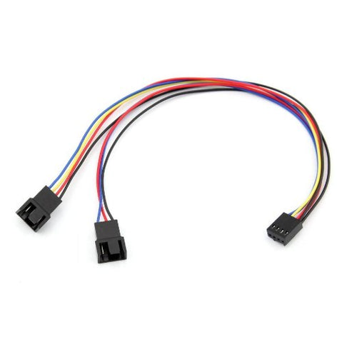 4 pin PWM Y Splitter 1 to 2 Way Bare Wire Cable - Coolerguys