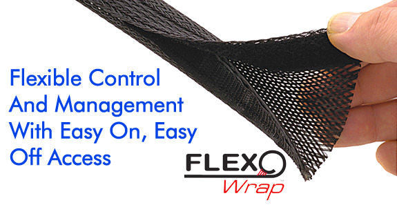 Techflex FLEXO WRAP .75 inch (Black) Flexible Control/ Per Foot - Coolerguys