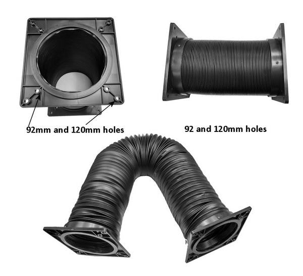 Back in stock.  Coolerguys 92mm / 120mm Flexible Vent Duct Tubing