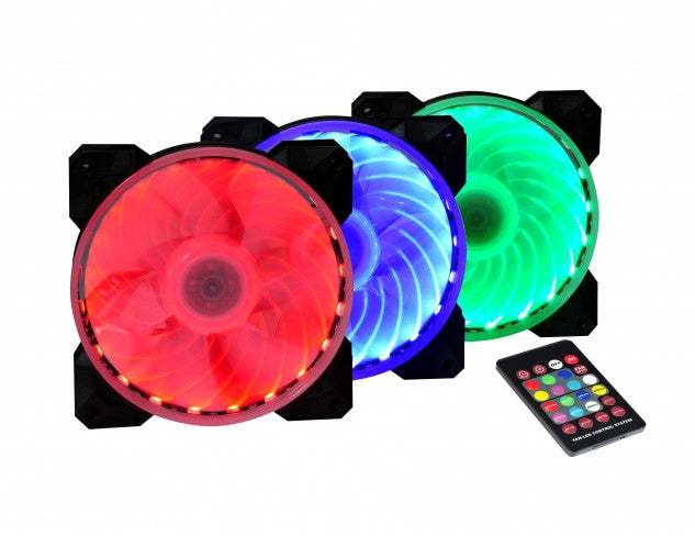 X2 MAGIC LANTERN (3 Pack) Remote LED Fans -12025S1L6-RGB-LED