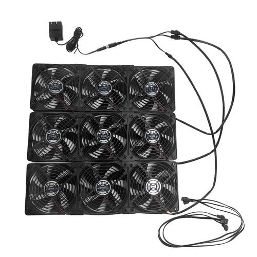 Coolerguys Triple 120mm Fan Cooling Kit (Pre-Assembled, 3-Pin 2-Wire, 30" Cable) – 3-Pack Set for 1A Barrel Connector Power Supply