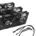 Coolerguys Triple 120mm Fan Cooling Kit (Pre-Assembled, 3-Pin 2-Wire, 30" Cable) – 3-Pack Set for 1A Barrel Connector Power Supply