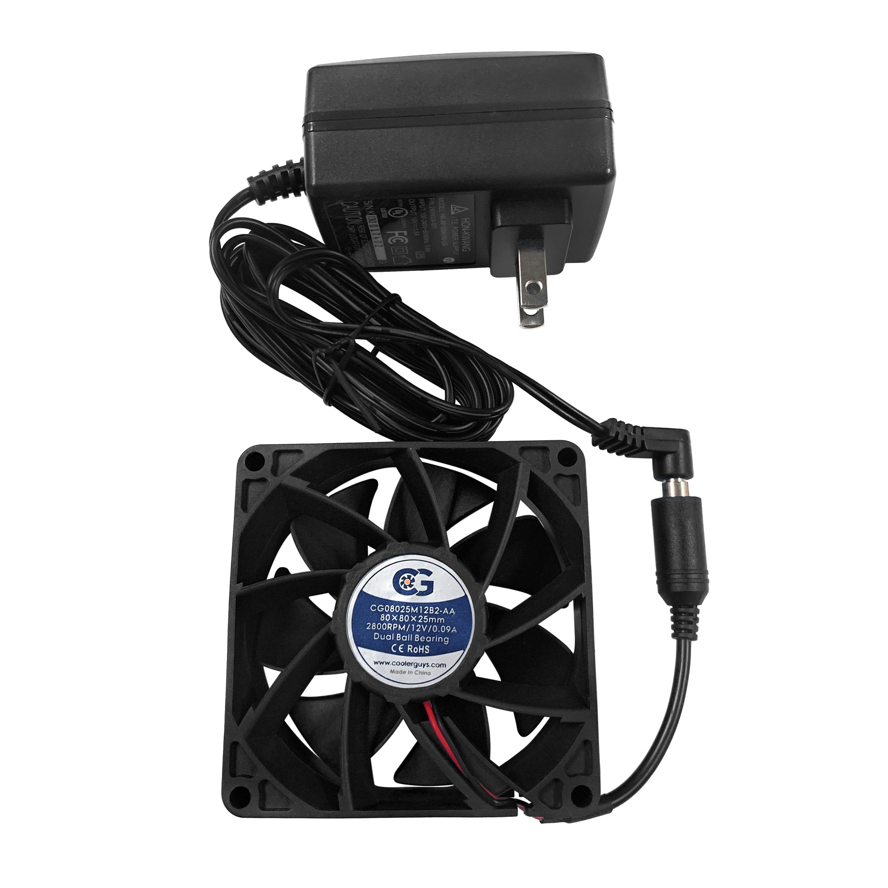 Akkumulerede Snazzy Forbyde Wall Outlet (100-240vAC) Powered 80mm Fan Assembly – Coolerguys