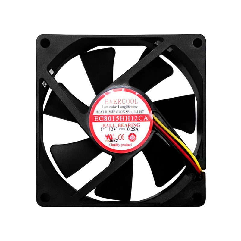 Evercool 80x80x15mm Ultra High Speed 12 Volt Fan-EC8015HH12CA