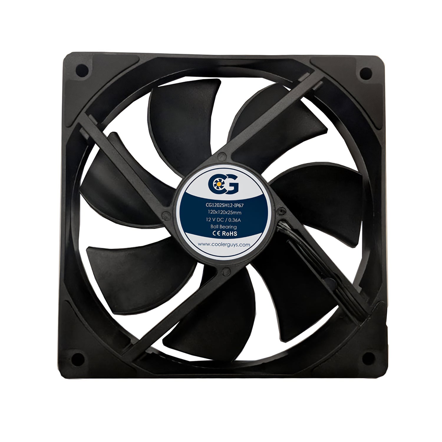 120mm (120x120x25) 3000 RPM 12v Fan CG12025H12