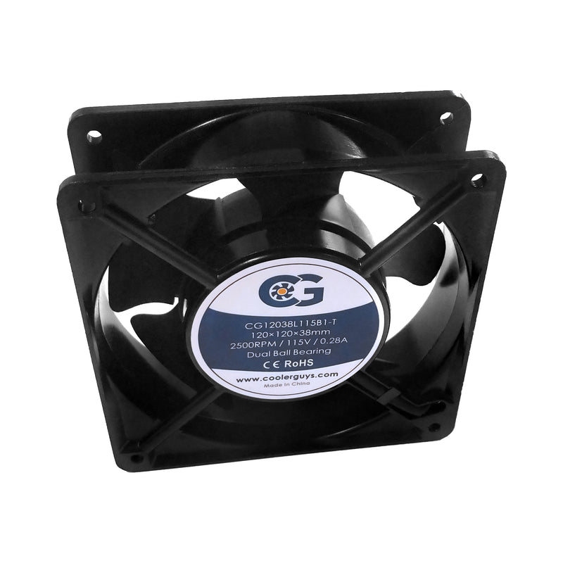 Coolerguys 120mm (120x120x38) 115v AC Ball Bearing Fan CG12038L115B1-T