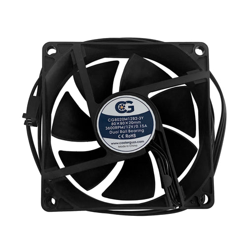 Coolerguys 80x80x20mm 12 VDC 3Pin Medium Speed Fan CG8020M12B2-3Y