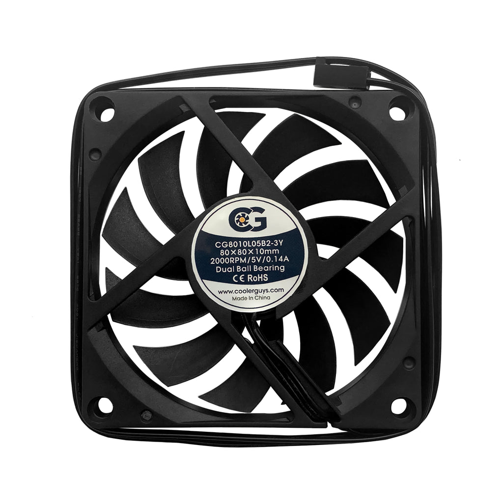 Coolerguys 80x80x10mm 5 VDC 3Pin Low Speed Fan CG8010L05B2-3Y