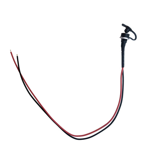 5.5 x 2.1mm DC Power Female Jack with Waterproof Cap and 12" / 30cm bare wire cable adapter