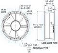 840556078308 Mechatronics 254mm x 89mm 115VAC Axial Fan UF25GCB12-H  Dimension Drawing