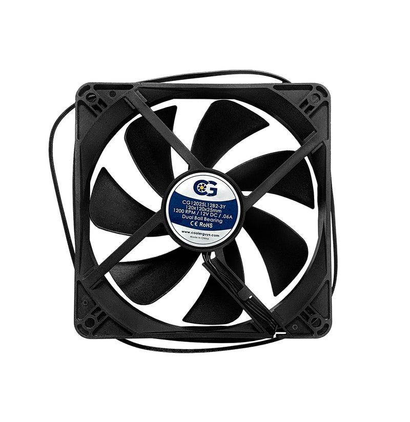 Coolerguys 120x120x25mm 3 Pin Fan Low/Medium/High Speeds