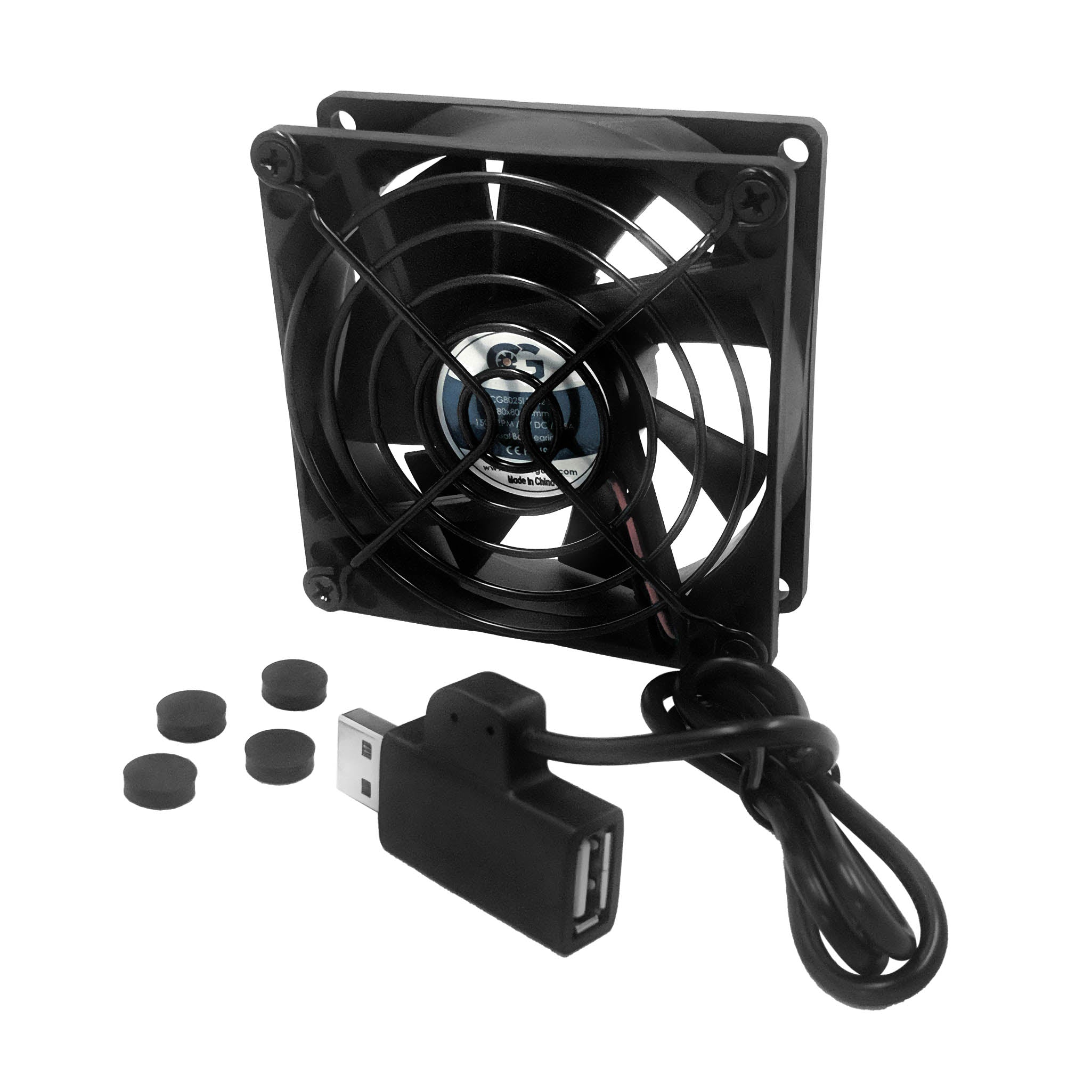 Coolerguys Dual 80x80x25mm USB-C Fans with Grills CG08025L05B2-C