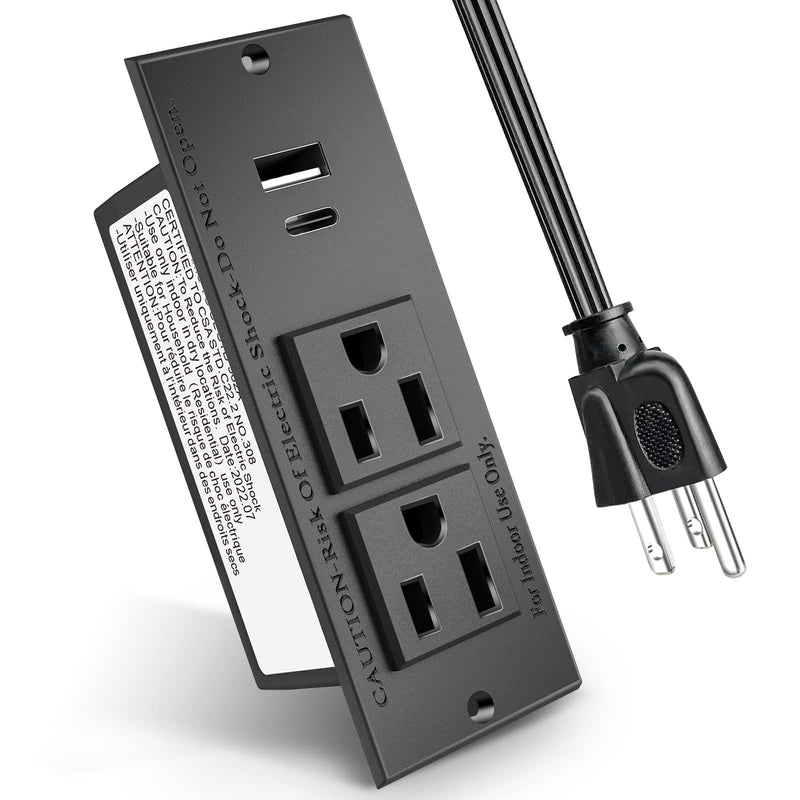 Power Distribution Unit with AC Outlets and USB-A/USB-C Charging Ports, 125V/60Hz, 12A/1500W