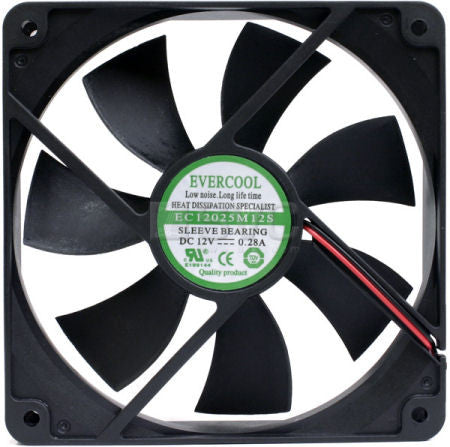 Evercool 120×120×25mm Medium Speed 12 Volt Fan EC12025M12S