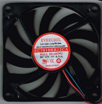 Evercool 70×70×10mm High Speed 12 Volt Fan EC7010HH12CA