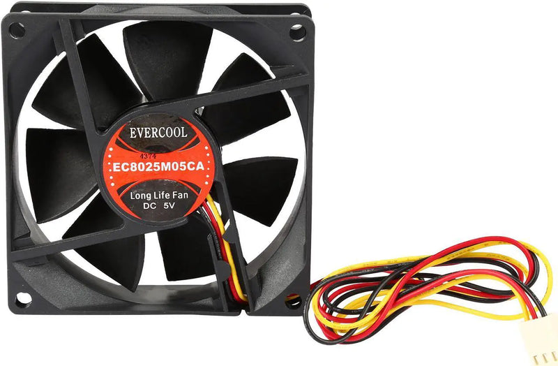 Evercool 80×80×25mm Medium Speed 5 Volt Fan EC8025M05CA