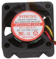 Evercool 25mmx10mm 12 Volt Fan with 3 Pin Connector-EC2510M12CA