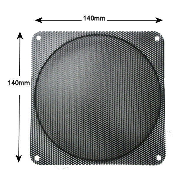 140x140mm Steel Mesh Filter Grill w/.9mm Diameter Hole Black - Coolerguys