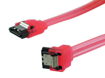 18 inch SATA 3.0 Cable - Straight to Right Angle, Red - Coolerguys