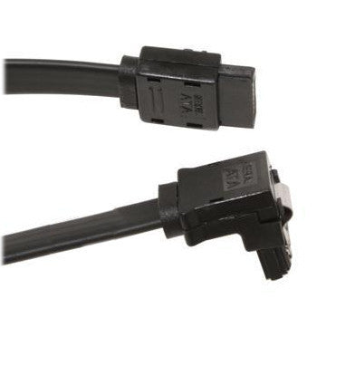 18  inch Serial ATA Right Angle Cable Black w/ Metal Latch - Coolerguys