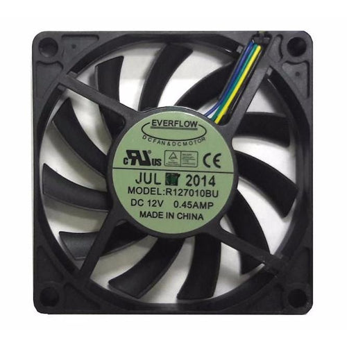 Everflow 70x70x10mm Ultra High Speed Dual Ball Bearing 12 Volt PWM Fan-R127010BUAF - Coolerguys