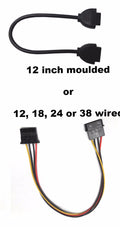 4 Pin Molex Power Cord Extension Cable 12 18  24 and 36" - Coolerguys