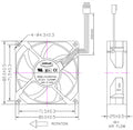 Everflow 80x80x25mm Dual Ball Bearing PWM Fan R128025BU-AF - Coolerguys