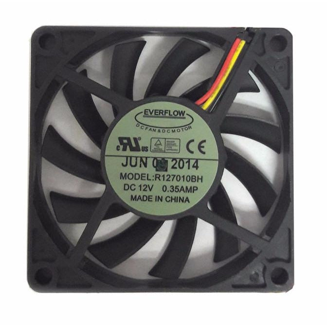 Everflow 70x70x10mm Dual Ball Bearing 12 Volt Fan-R127010BH - Coolerguys