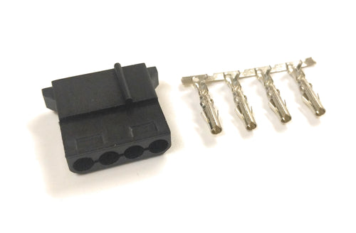 4-Pin Molex Male Housing/Female Pins (Black), Molex AMP MATE-N-LOK 1-480424-0