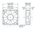 Mechatronics 80x80x25mm 24 VDC t Extra High Speed F8025E24B-FHR - Coolerguys