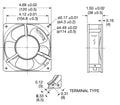 Mechatronics 120x120x38mm Low Speed IP55 Rated 230V AC Fan UF12A23-BTLNR - Coolerguys