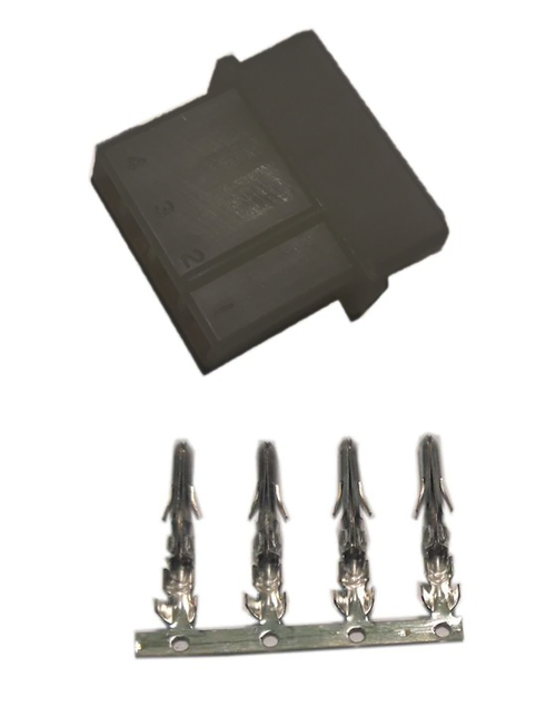 4-Pin Molex Female Housing/Male Pins (Black), Molex AMP MATE-N-LOK 1-480426-0 Power