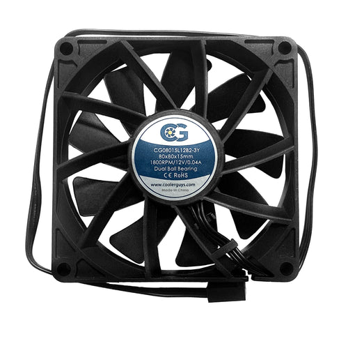 Coolerguys 80x 80x15mm 3 Pin Fan CG08015L12B2-3Y - Coolerguys