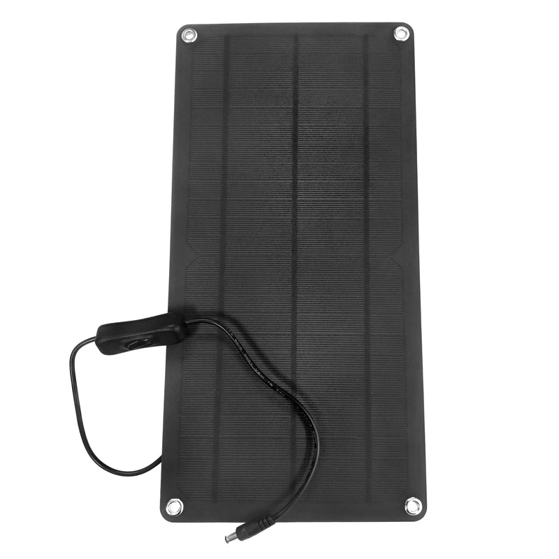 Coolerguys 10W Solar Panel with 12V Output Barrel Connector and Switch (14.25" x 7")
