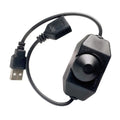 USB Male to Female Cable with Variable Control Knob - Black