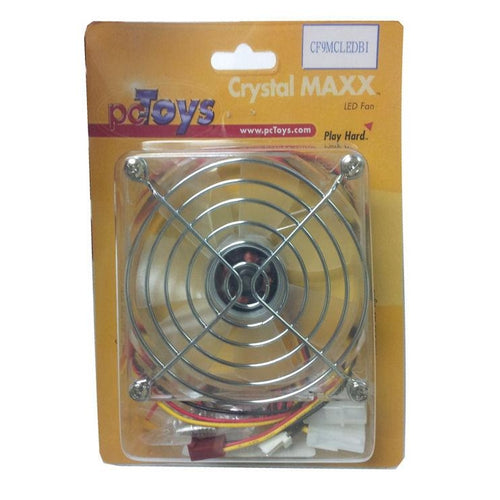 Pctoys 92x92x25mm Crystal Fan with Blue (2) LEDs - Coolerguys