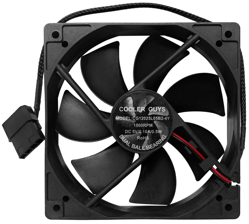 Coolerguys 120mm (120x120x25) Ultra Quiet 5 Volt Fan with 4 Pin Molex Connector