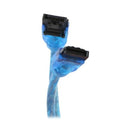 OKGear 18 inch UV Blue Premium SATA III Round Cable 6GB/s Straight to Straight w/latch, UV Blue - Coolerguys