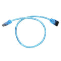 OKGear 18 inch UV Blue Premium SATA III Round Cable 6GB/s Straight to Straight w/latch, UV Blue - Coolerguys