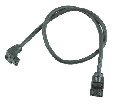 OKGear 50cm/20" Premium SATA III Round Cable 6GB/s Straight to Right Angle w/latch, Black - Coolerguys