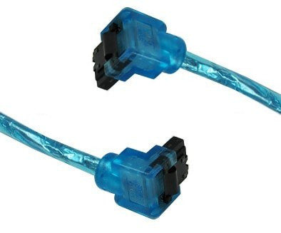 OKGear 18 inch Blue Premium SATA III Round Cable 6GB/s Right Angle to Right Angle w/latch - Coolerguys