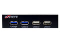 Logisys (2) USB 3.0 and (2) USB 2.0 Panel 3.5" Bay Panel FP302BK - Coolerguys