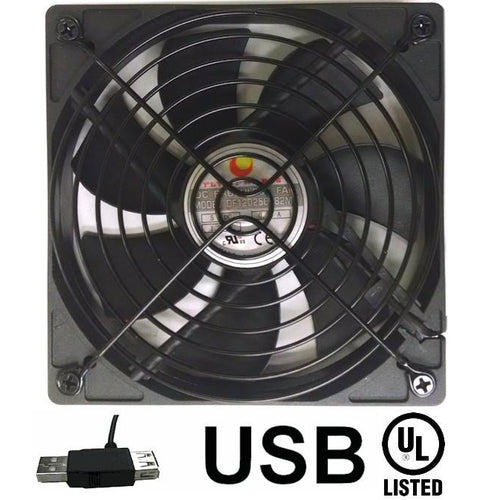 Coolerguys 120mm (120x120x25) 1500RPM USB Fan with Grill - Coolerguys